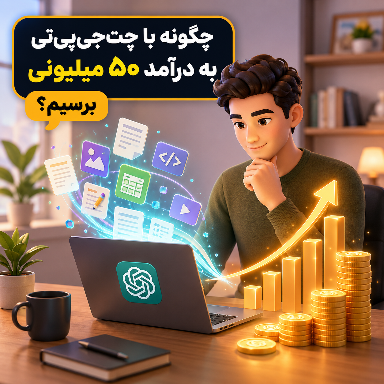 چگونه با ChatGPT به درآمد ماهانه ۵۰ میلیون برسیم؟