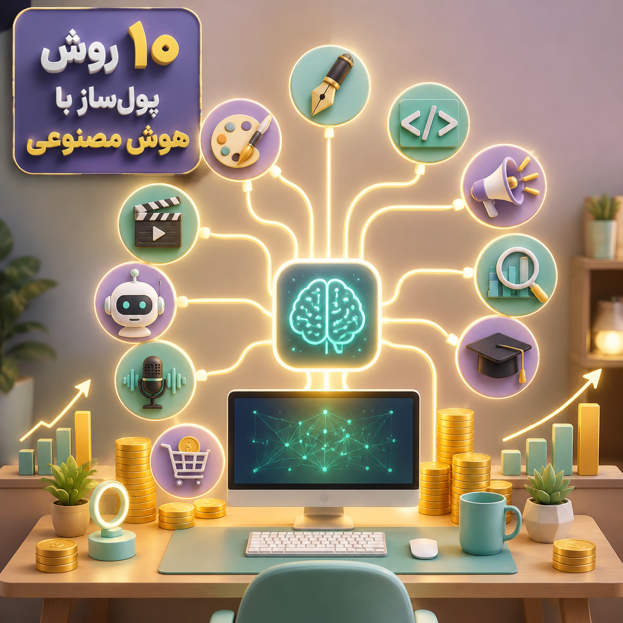 ۱۰ روش پول‌ساز برای استفاده از ابزارهای هوش مصنوعی