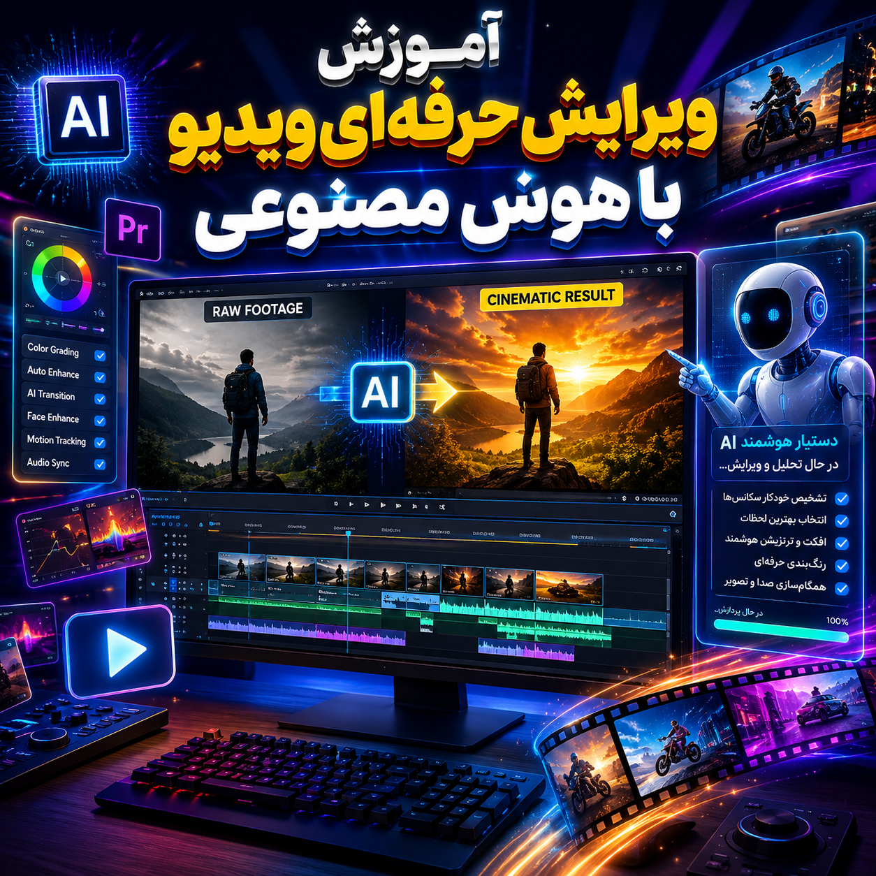 آموزش ویرایش حرفه‌ای ویدیو با هوش مصنوعی