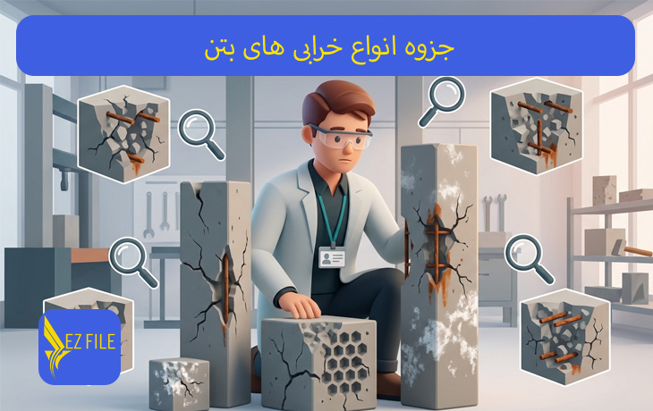 جزوه انواع خرابی های بتن